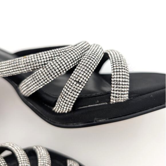 Circus NY Heddie Rhinestone Strap Heeled Sandals Women's Black Size US6 EU37 - Picture 7 of 13